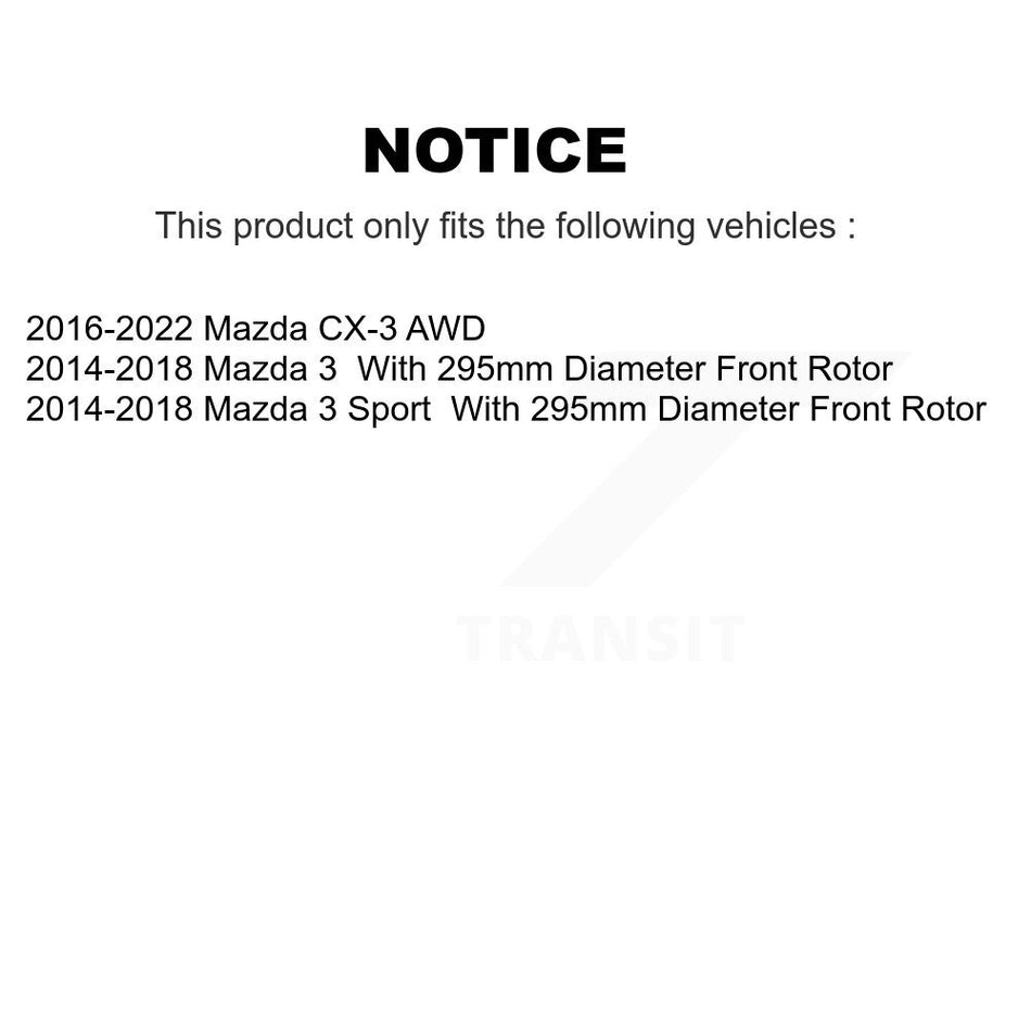 Front Coated Drilled Slotted Disc Brake Rotor (1 Piece Only) DS1-981421 For Mazda 3 CX-3 Sport