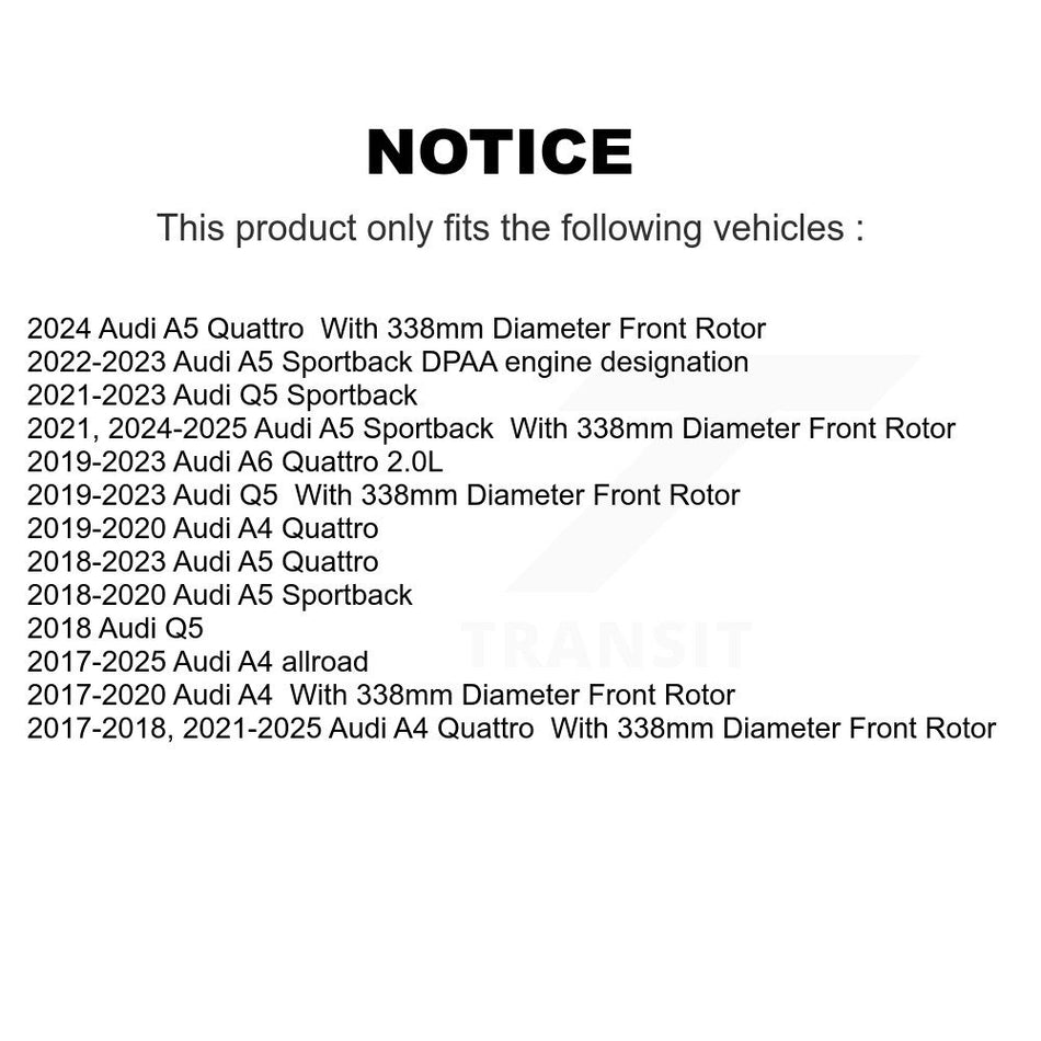 Front Coated Drilled Slotted Disc Brake Rotor (1 Piece Only) DS1-982115 For Audi Q5 A4 Quattro A5 A6