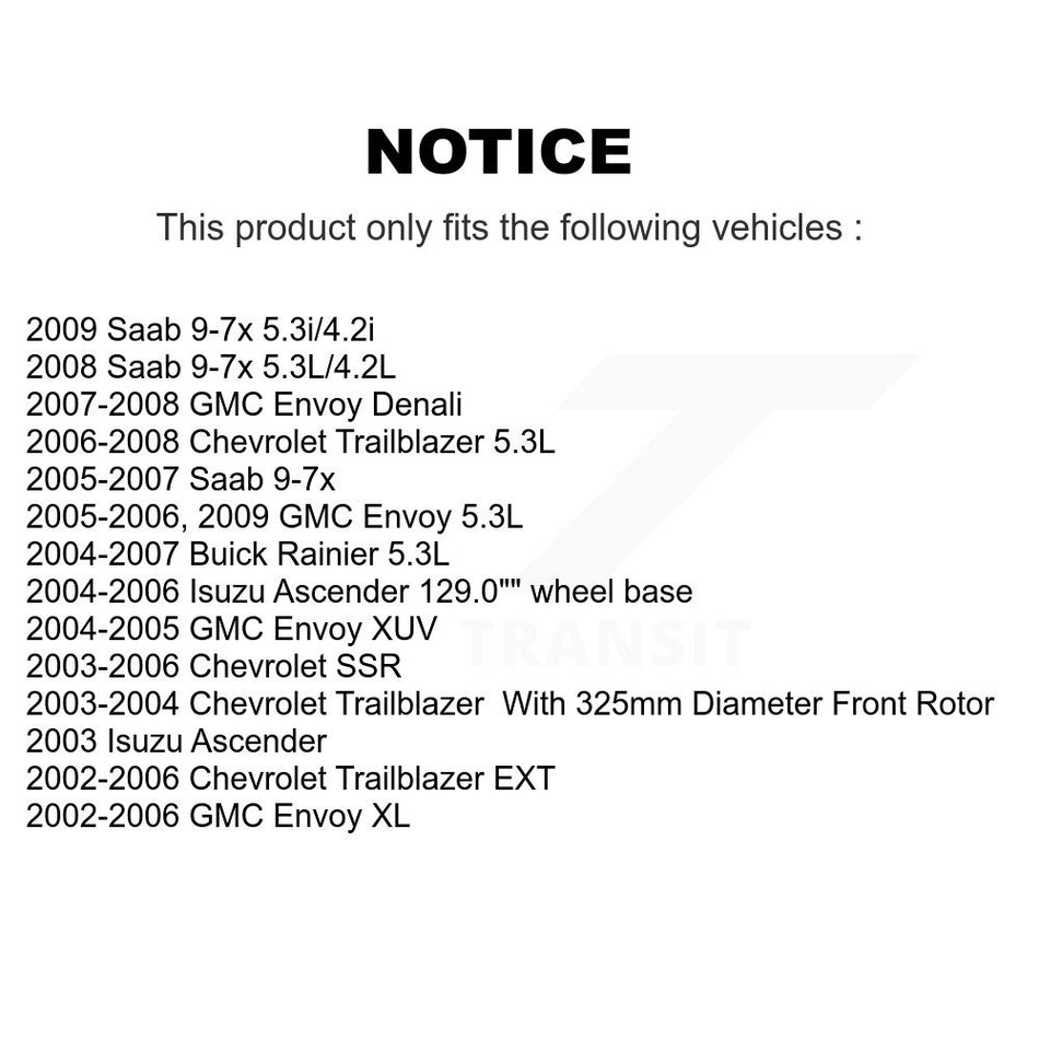 Front Disc Brake Rotor GCR-580023 For Chevrolet Trailblazer GMC EXT Envoy XL Buick Rainier XUV SSR Isuzu Ascender Saab 9-7x