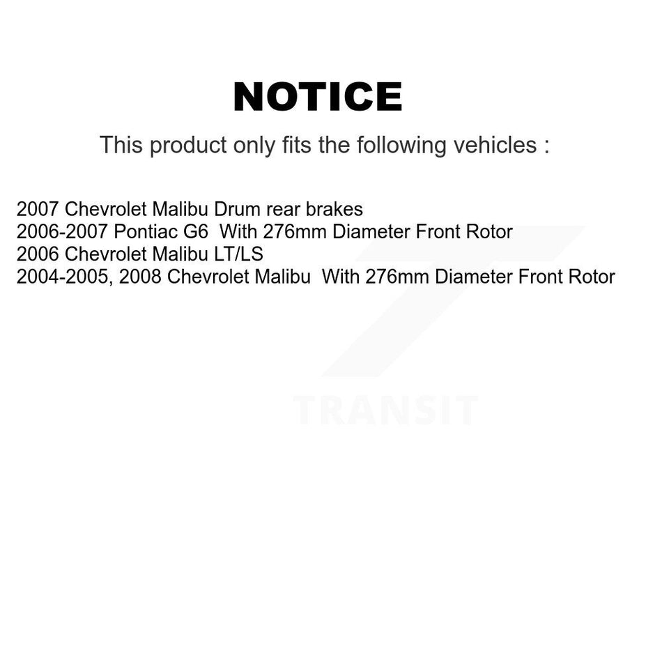 Front Coated Disc Brake Rotor (1 Piece Only) GCR-580244 For Chevrolet Malibu Pontiac G6