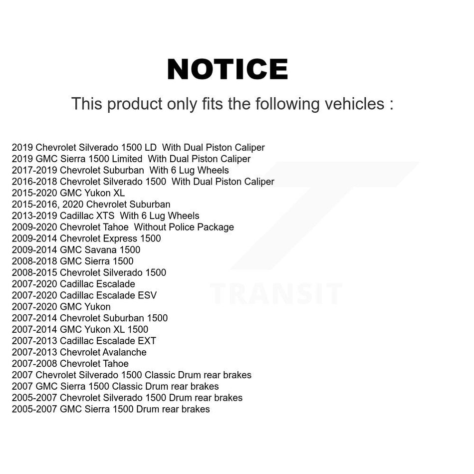 Front Coated Disc Brake Rotor (1 Piece Only) GCR-580279 For Chevrolet GMC Sierra 1500 Silverado XL