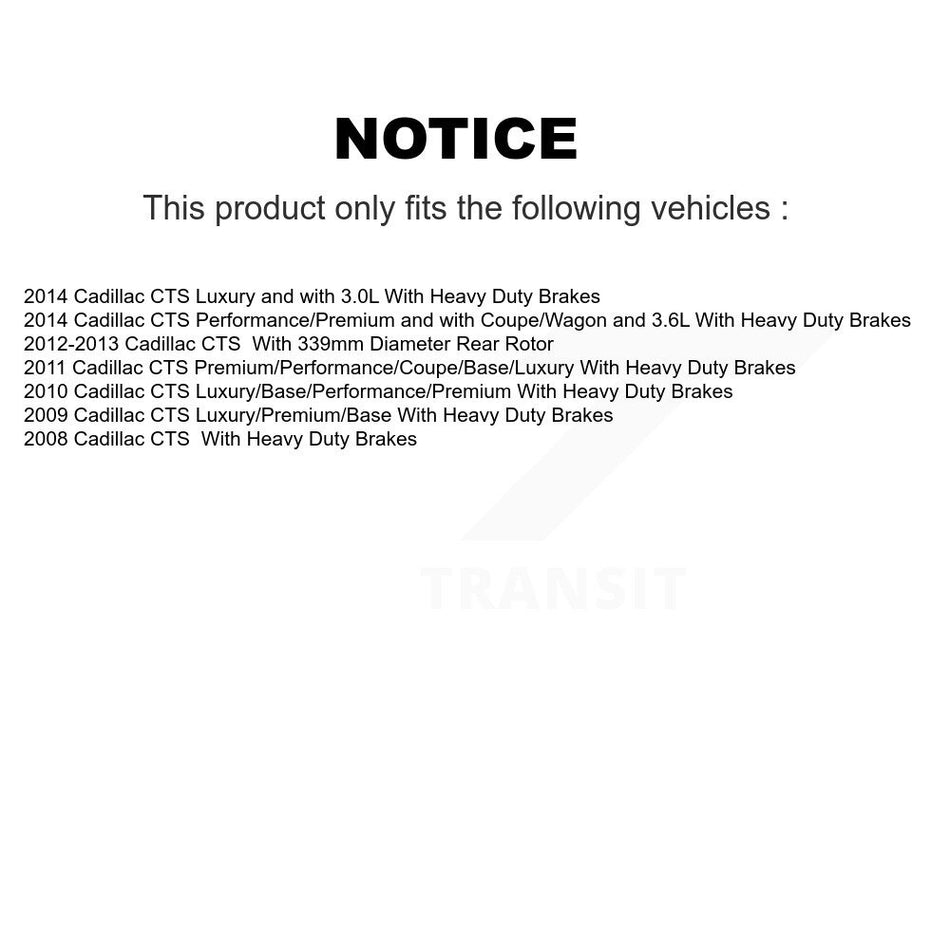Rear Coated Disc Brake Rotor (1 Piece Only) GCR-580717 For Cadillac CTS
