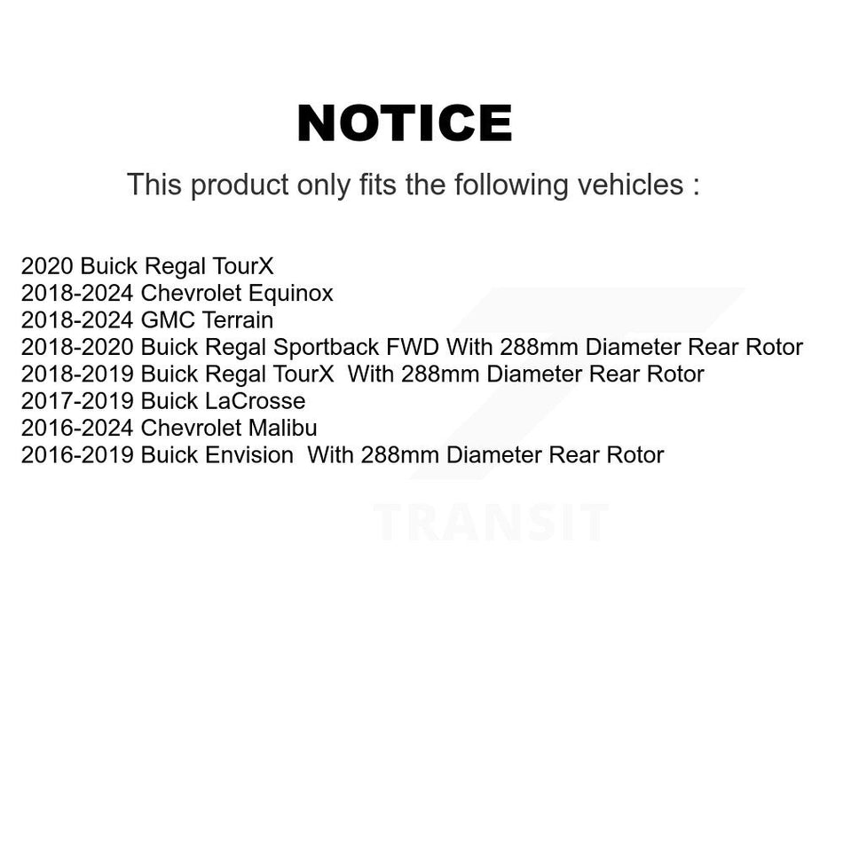 Rear Coated Disc Brake Rotor (1 Piece Only) GCR-581999 For Chevrolet Equinox GMC Terrain Malibu