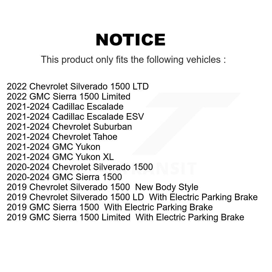Rear Coated Disc Brake Rotor (1 Piece Only) GCR-582457 For GMC Chevrolet Silverado 1500 Sierra Yukon