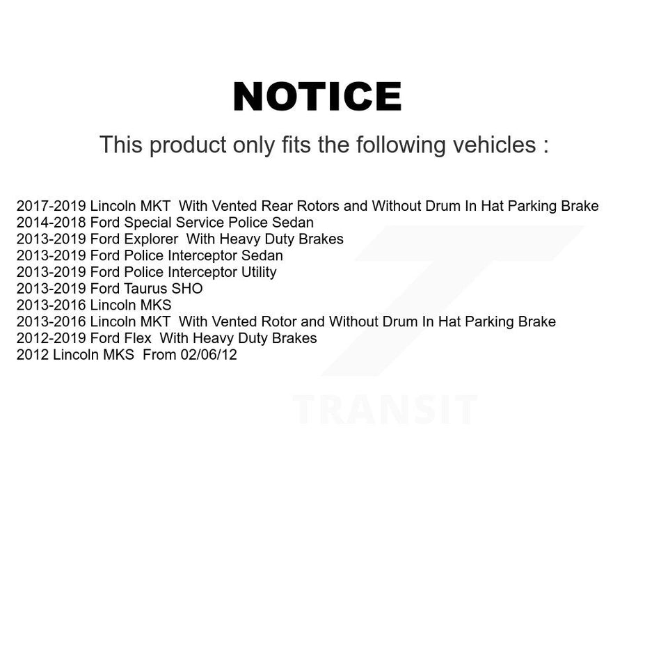 Rear Coated Disc Brake Rotor (1 Piece Only) GCR-680983 For Ford Explorer Flex Taurus Police Utility