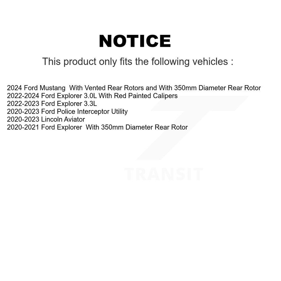 Rear Coated Disc Brake Rotor (1 Piece Only) GCR-682614 For Ford Explorer Lincoln Aviator Police