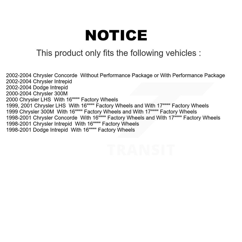 Front Coated Disc Brake Rotor (1 Piece Only) GCR-76722 For Chrysler Intrepid Dodge 300M Concorde LHS