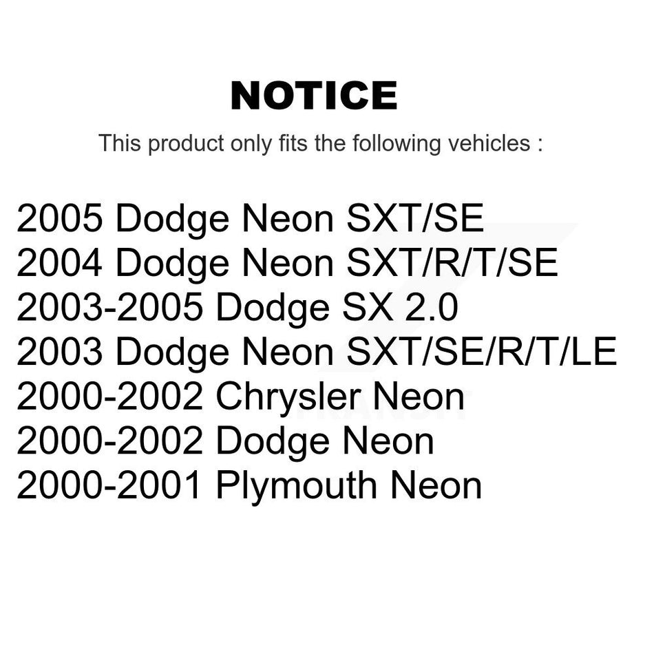 Front Coated Disc Brake Rotor (1 Piece Only) GCR-76912 For Neon Dodge Chrysler Plymouth SX 2.0