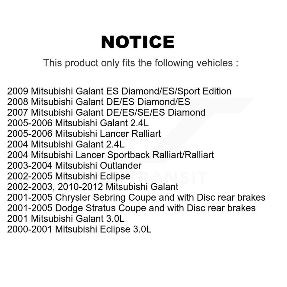 Front Coated Disc Brake Rotor (1 Piece Only) GCR-76921 For Chrysler Sebring Mitsubishi Lancer Galant