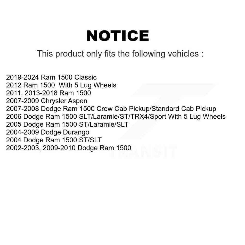 Front Coated Disc Brake Rotor (1 Piece Only) GCR-780073 For Ram 1500 Classic Dodge Durango Chrysler