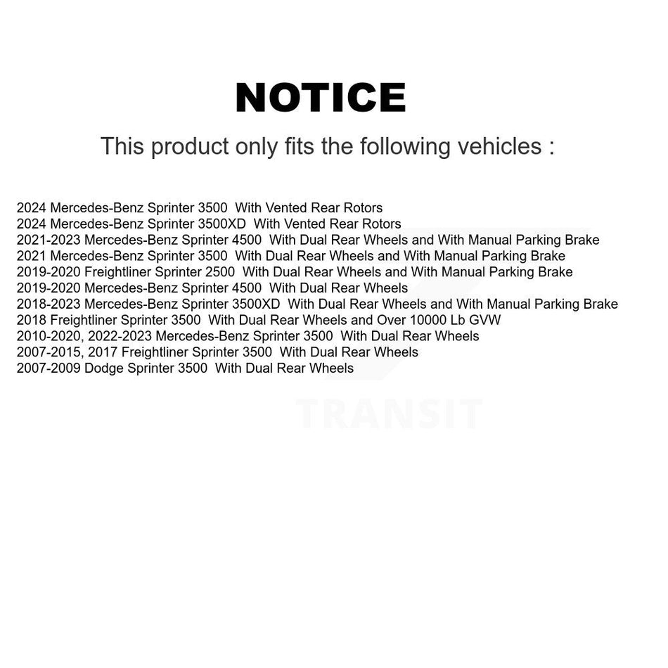 Rear Coated Disc Brake Rotor (1 Piece Only) GCR-780612 For Mercedes-Benz Sprinter 3500 Dodge 4500