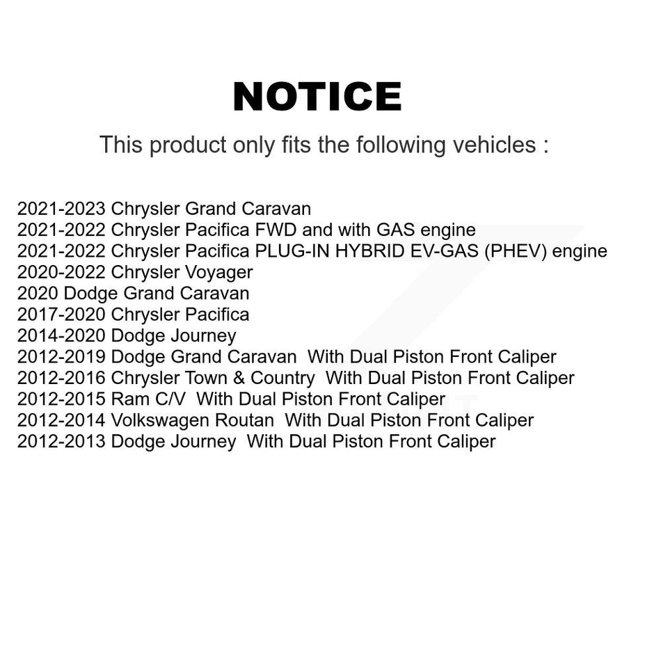 Front Disc Brake Rotor GCR-780964 For Dodge Grand Caravan Chrysler Journey Town & Country Pacifica Ram C/V Volkswagen Routan Voyager