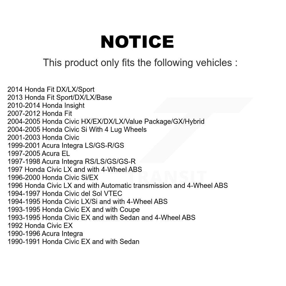 Front Coated Disc Brake Rotor (1 Piece Only) GCR-96087 For Honda Civic Fit Acura EL Integra Insight