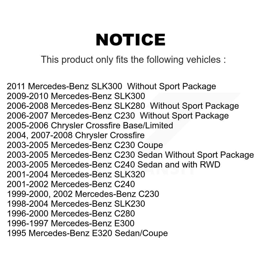 Rear Coated Disc Brake Rotor (1 Piece Only) GCR-96764 For Mercedes-Benz C230 Chrysler Crossfire C240