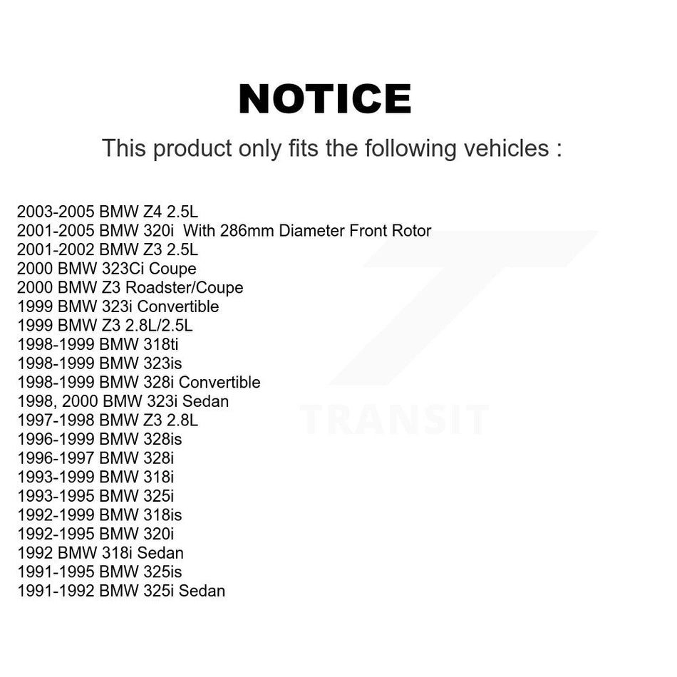 Front Coated Disc Brake Rotor (1 Piece Only) GCR-96780 For BMW Z3 Z4 320i 328i 323i 325i 318i 323Ci