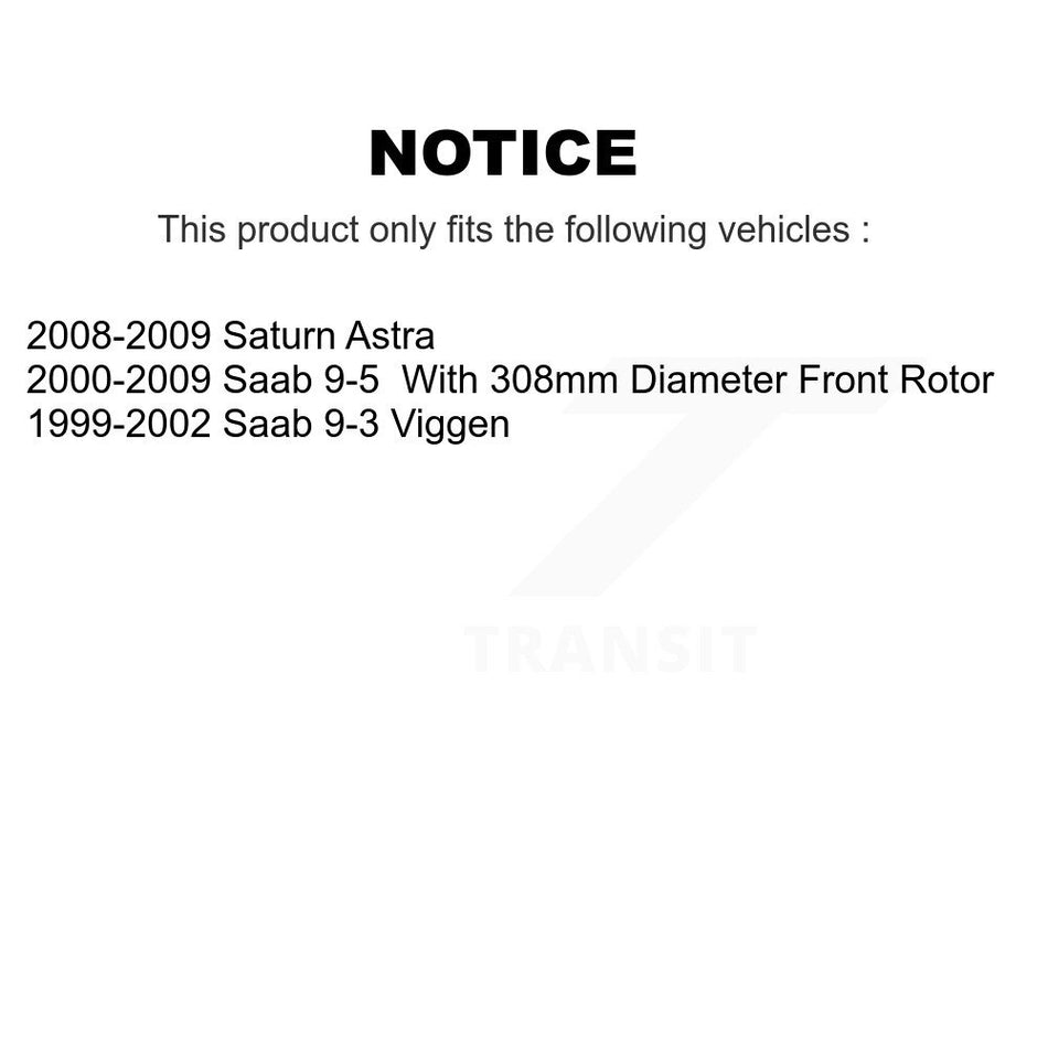 Front Coated Disc Brake Rotor (1 Piece Only) GCR-980057 For Saturn Astra Saab 9-5 9-3