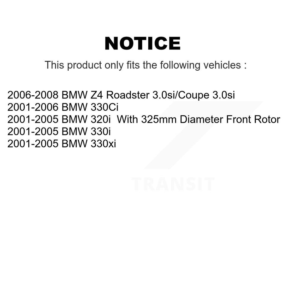 Front Coated Disc Brake Rotor (1 Piece Only) GCR-980096 For BMW 330Ci Z4 320i 330i 330xi