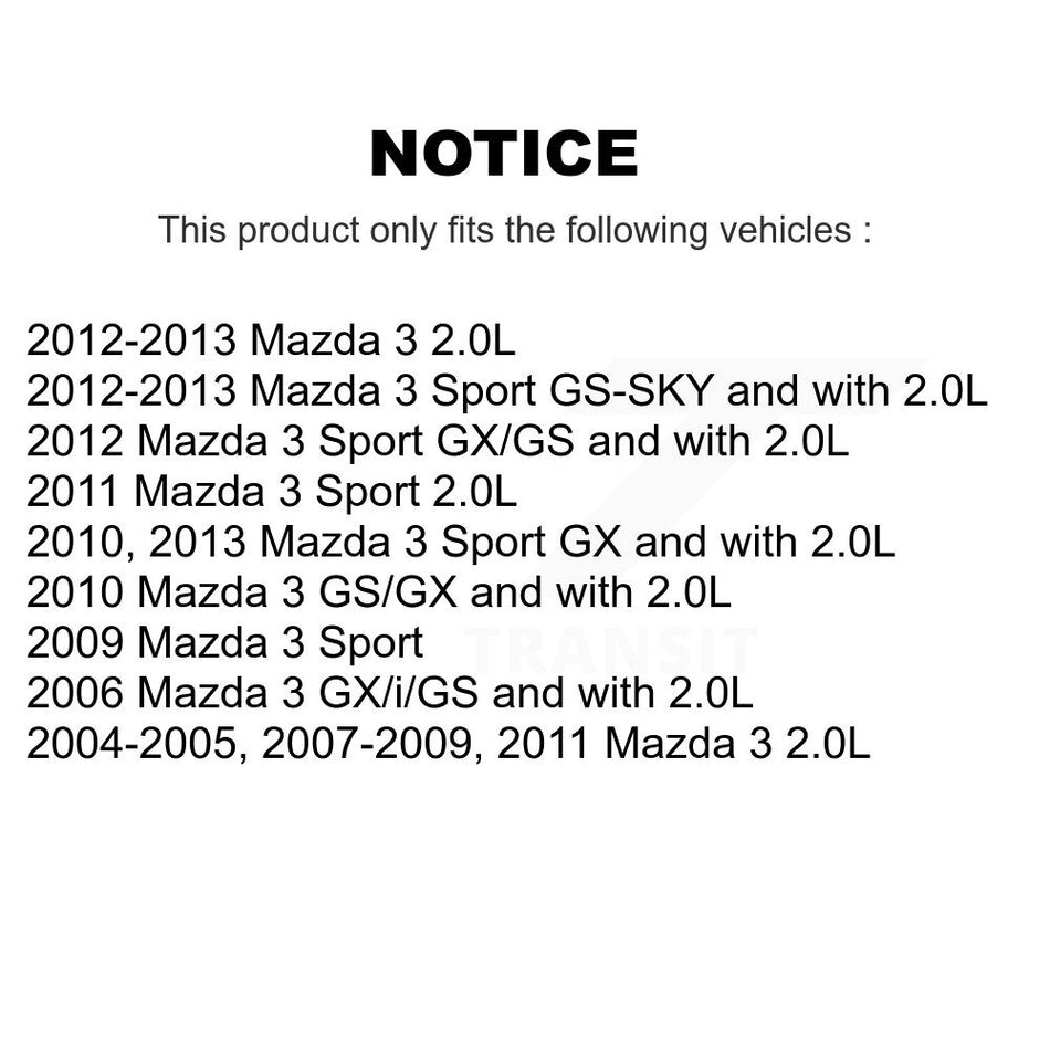 Front Coated Disc Brake Rotor (1 Piece Only) GCR-980295 For Mazda 3 Sport