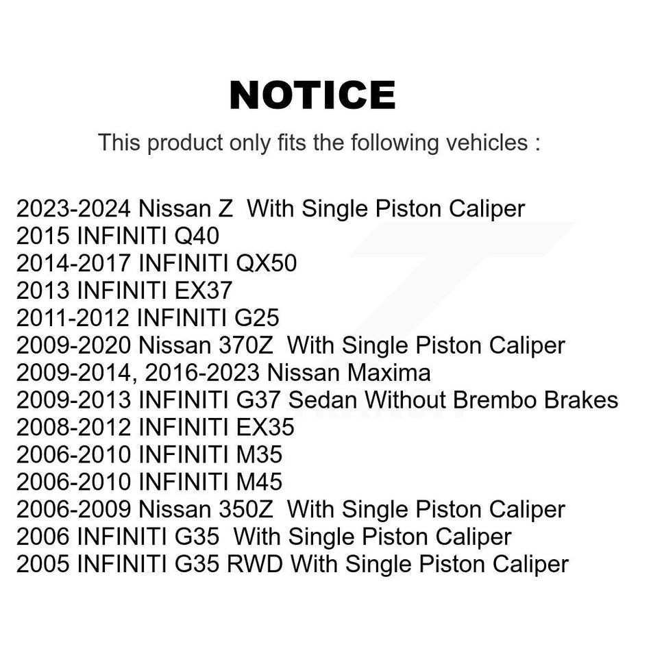 Rear Coated Disc Brake Rotor (1 Piece Only) GCR-980333 For INFINITI Nissan Maxima G37 QX50 EX35 370Z
