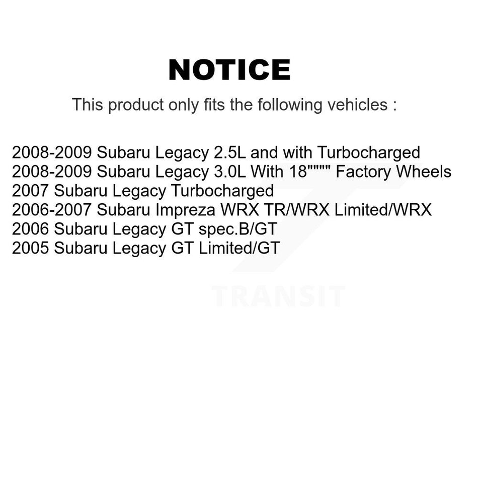 Rear Coated Disc Brake Rotor (1 Piece Only) GCR-980347 For Subaru Legacy Impreza