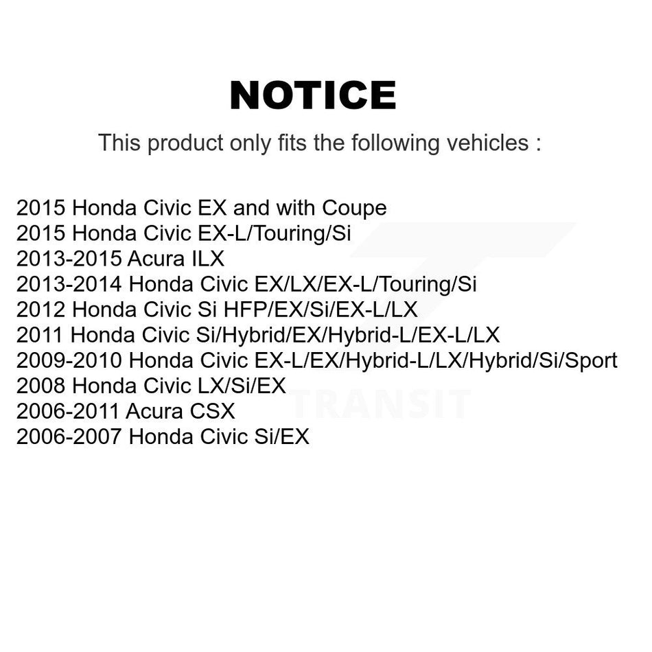 Rear Coated Disc Brake Rotor (1 Piece Only) GCR-980402 For Honda Civic Acura CSX ILX