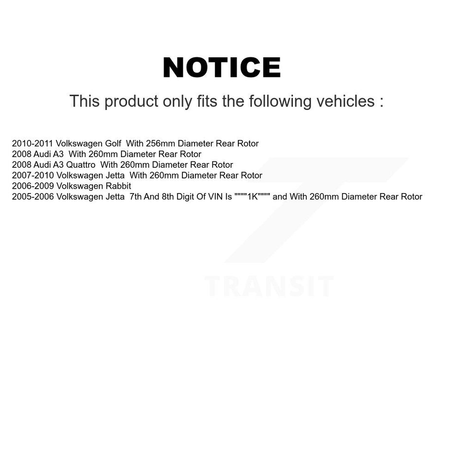 Rear Coated Disc Brake Rotor (1 Piece Only) GCR-980423 For Volkswagen Jetta Rabbit Golf Audi A3