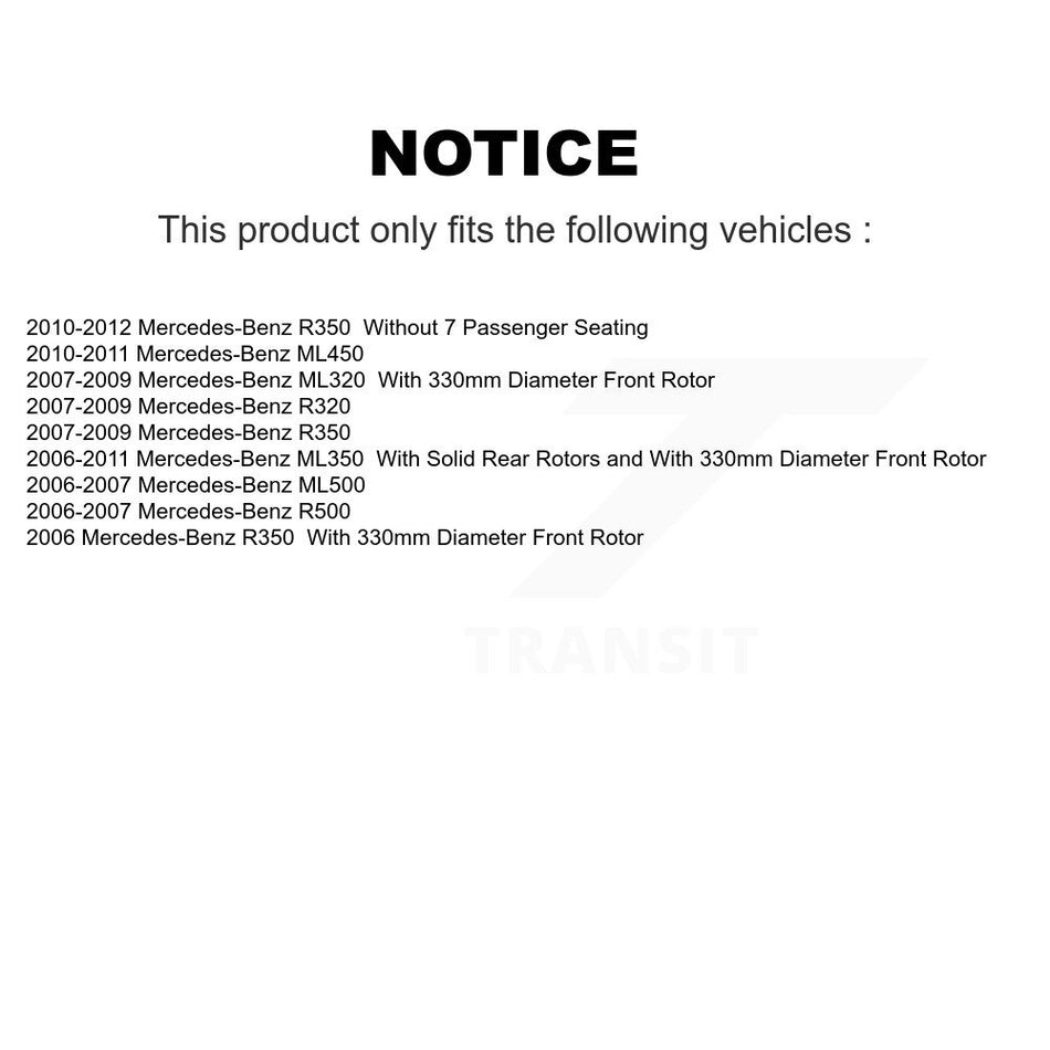Front Coated Disc Brake Rotor (1 Piece Only) GCR-980427 For Mercedes-Benz ML350 ML320 R350 ML500