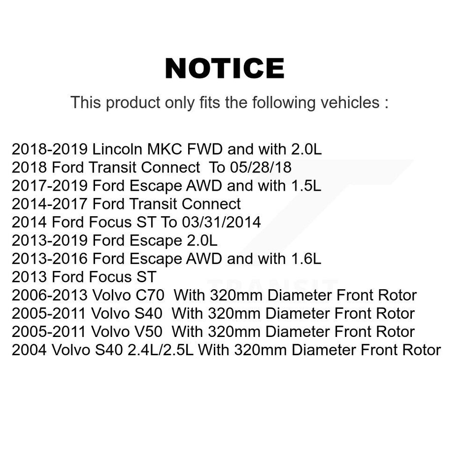 Front Disc Brake Rotor GCR-980552 For Ford Escape Focus Transit Connect Volvo S40 Lincoln MKC C70 V50