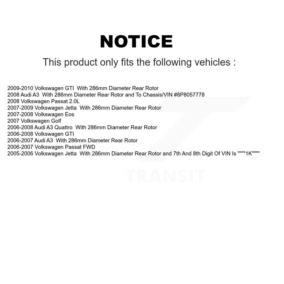 Rear Coated Disc Brake Rotor (1 Piece Only) GCR-980684 For Volkswagen Jetta GTI Passat Eos Audi A3