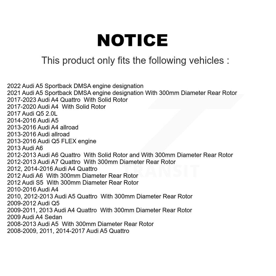 Rear Coated Disc Brake Rotor (1 Piece Only) GCR-980694 For Audi Q5 A4 Quattro A5 allroad Sportback