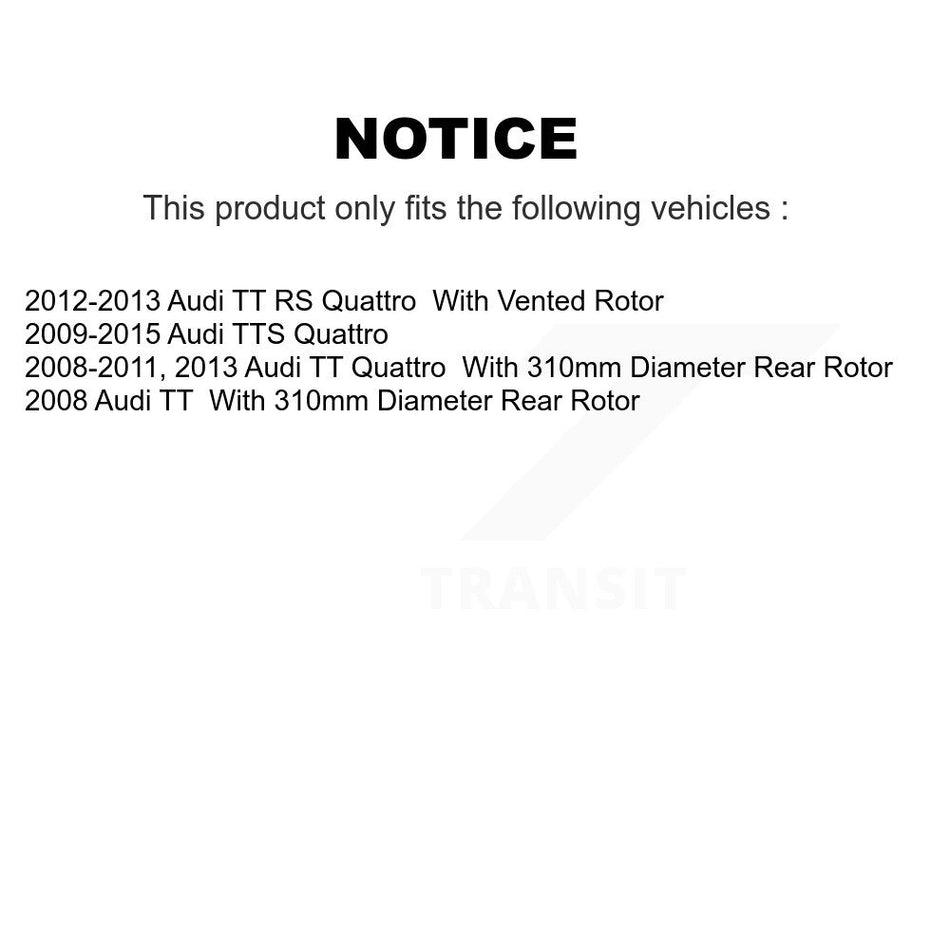 Rear Coated Disc Brake Rotor (1 Piece Only) GCR-980695 For Audi TT Quattro TTS RS