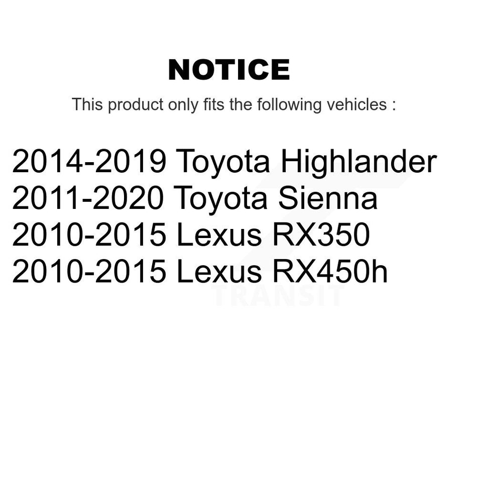 Rear Coated Disc Brake Rotor (1 Piece Only) GCR-980757 For Toyota Sienna Highlander Lexus RX350
