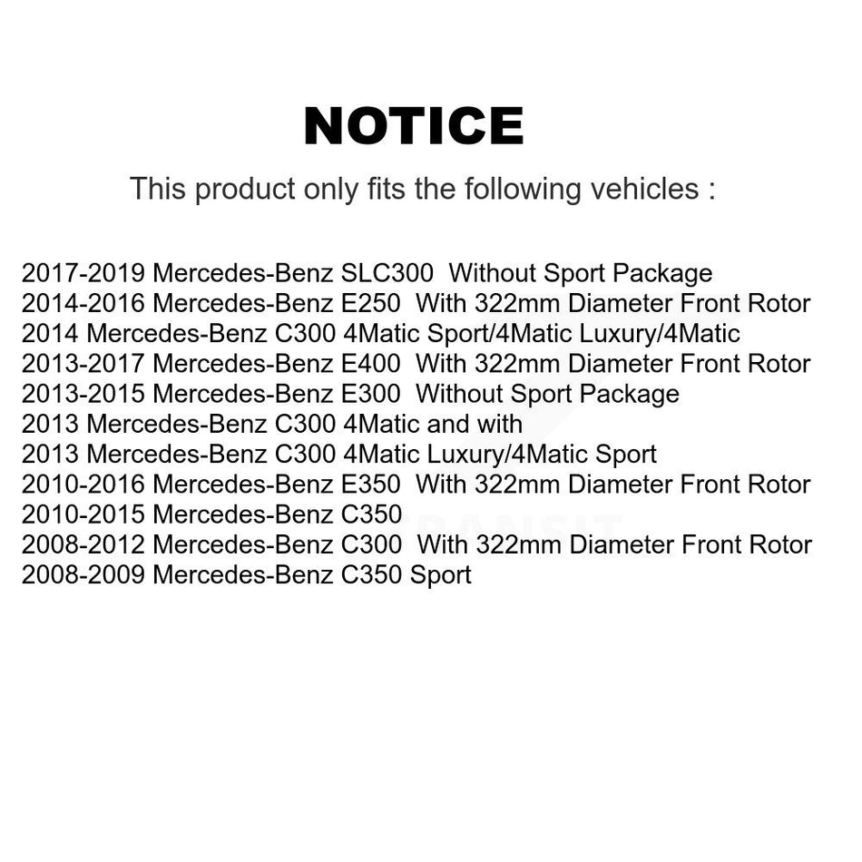 Front Coated Disc Brake Rotor (1 Piece Only) GCR-980793 For Mercedes-Benz C300 E350 C350 E400 E250