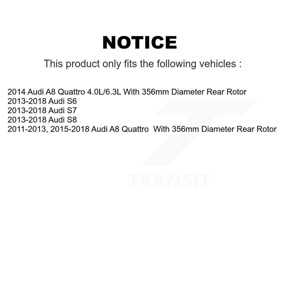 Rear Coated Disc Brake Rotor (1 Piece Only) GCR-980878 For Audi A8 Quattro S6 S7 S8