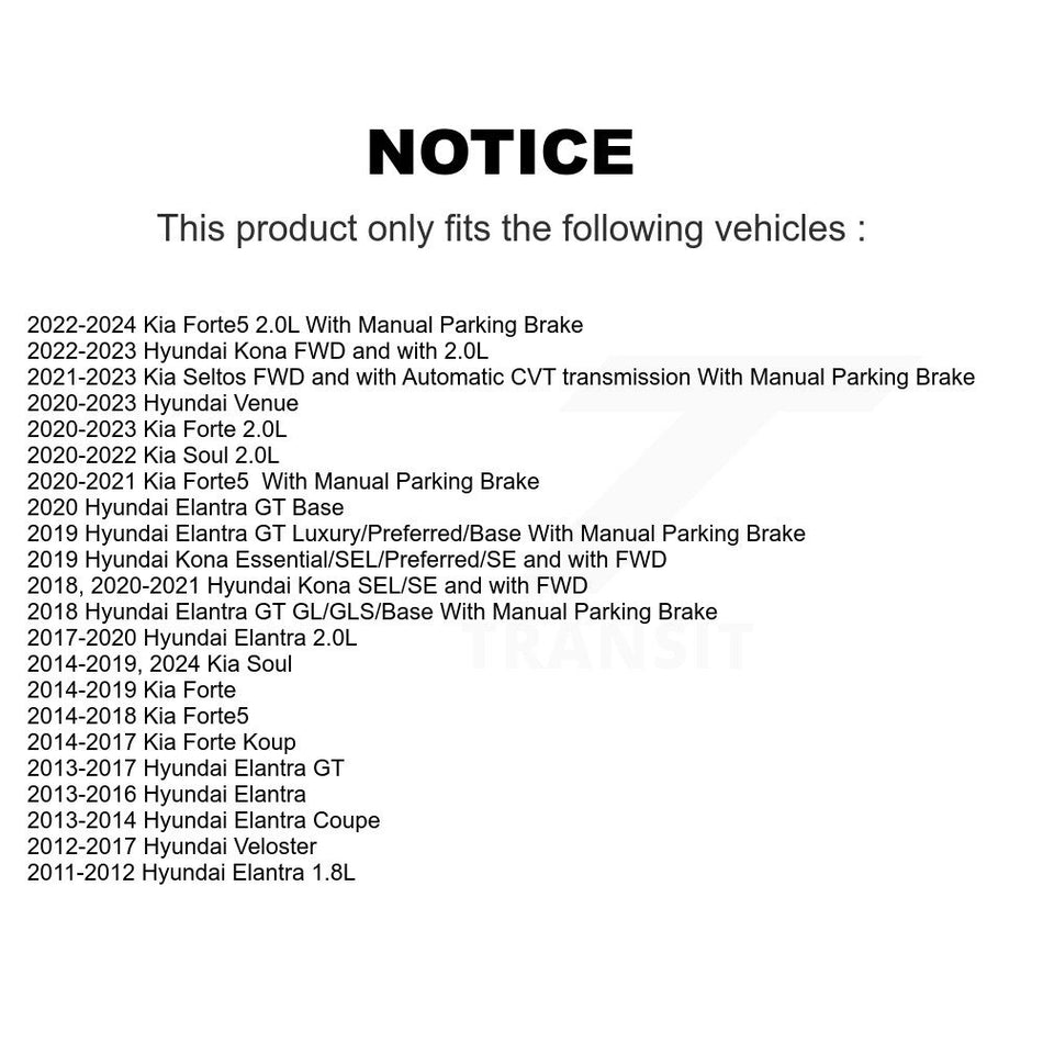 Rear Coated Disc Brake Rotor (1 Piece Only) GCR-980957 For Hyundai Elantra Kia Kona Forte Soul GT