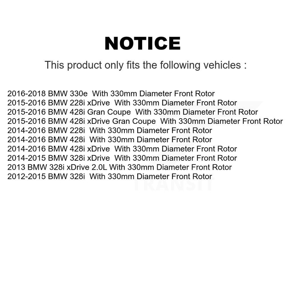 Front Coated Disc Brake Rotor (1 Piece Only) GCR-981066 For BMW 328i xDrive 428i 228i Gran Coupe