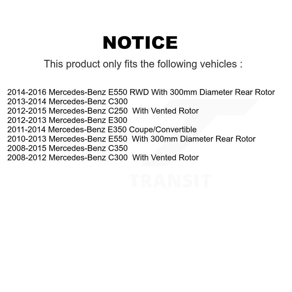 Rear Coated Disc Brake Rotor (1 Piece Only) GCR-981165 For Mercedes-Benz C300 C350 E350 C250 E550
