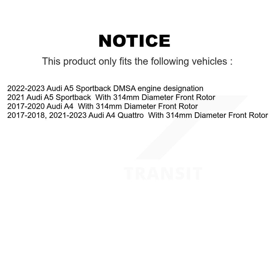 Front Coated Disc Brake Rotor (1 Piece Only) GCR-981620 For Audi A4 Quattro A5 Sportback