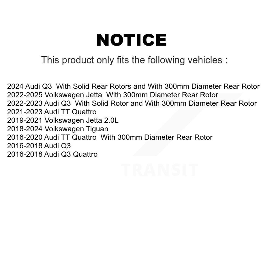 Rear Coated Disc Brake Rotor (1 Piece Only) GCR-981786 For Volkswagen Tiguan Jetta Audi Q3 Quattro