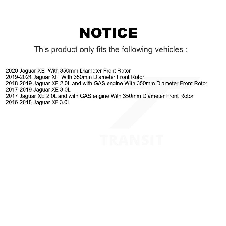 Front Coated Disc Brake Rotor (1 Piece Only) GCR-982010 For Jaguar XE XF