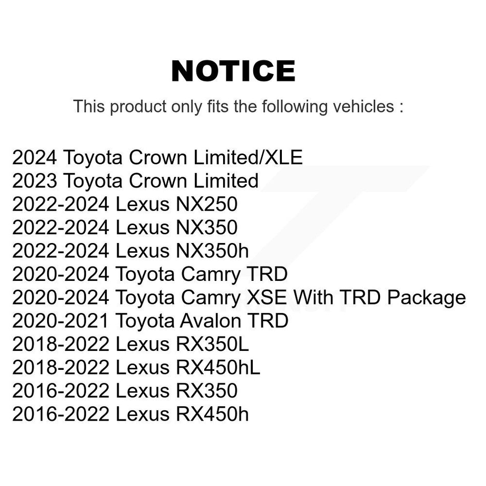 Front Coated Disc Brake Rotor (1 Piece Only) GCR-982050 For Lexus Toyota Camry RX350 NX350h NX350