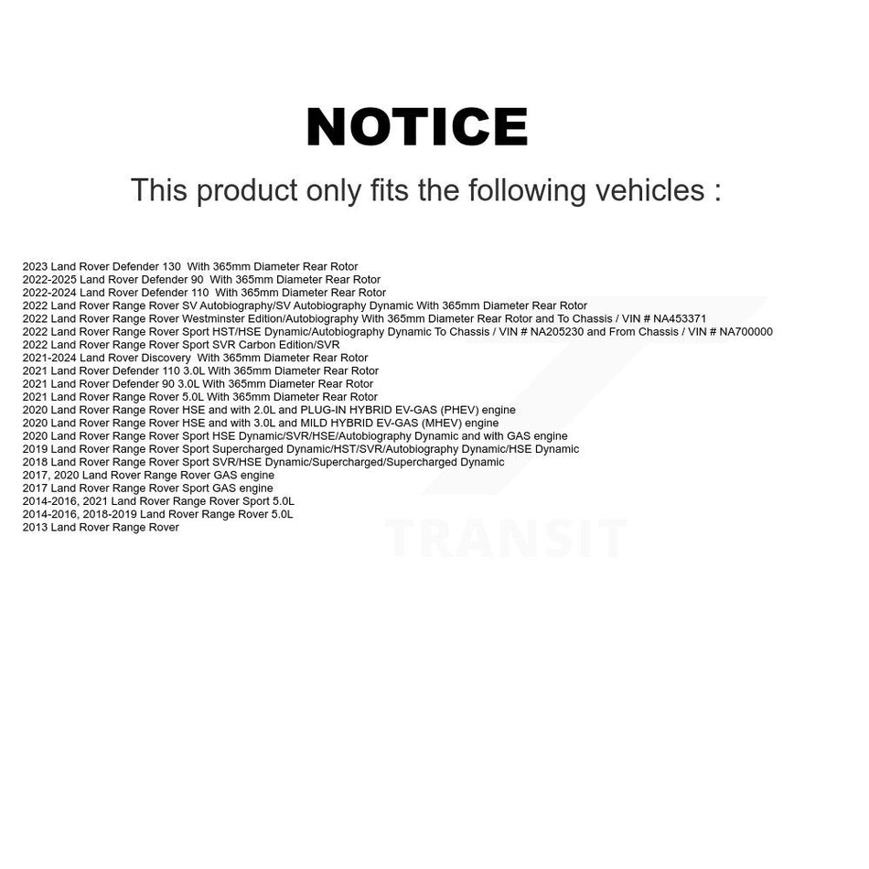 Rear Coated Disc Brake Rotor (1 Piece Only) GCR-982065 For Land Rover Range Sport Defender 110 90