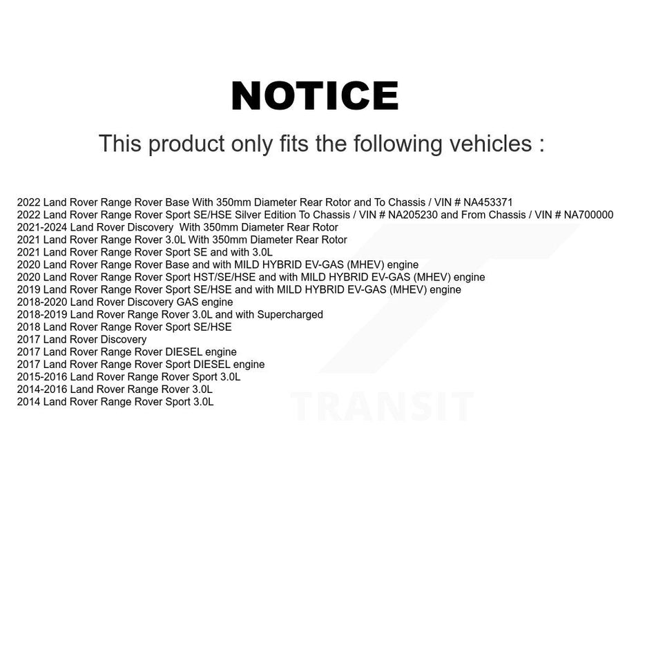 Rear Coated Disc Brake Rotor (1 Piece Only) GCR-982066 For Land Rover Range Sport Discovery