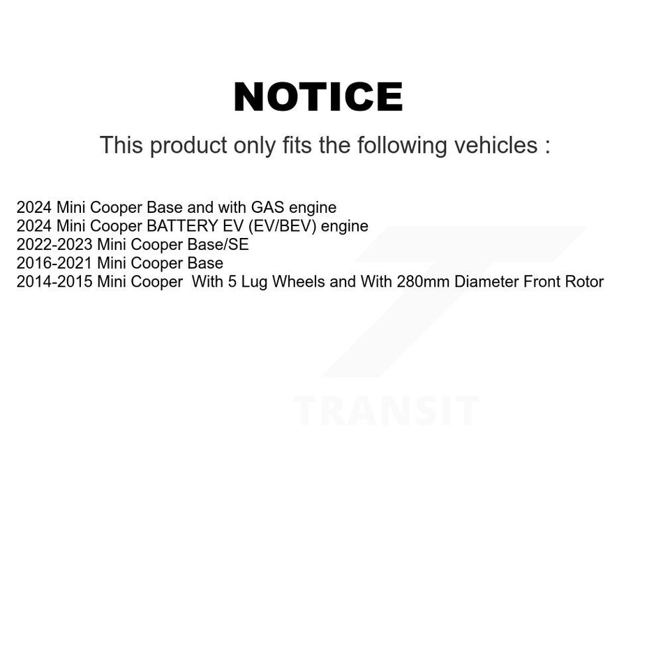 Front Coated Disc Brake Rotor (1 Piece Only) GCR-982067 For Mini Cooper
