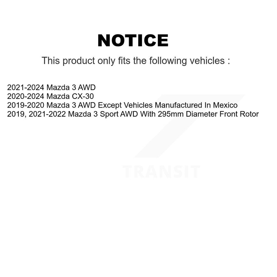 Front Coated Disc Brake Rotor (1 Piece Only) GCR-982611 For Mazda 3 CX-30 Sport