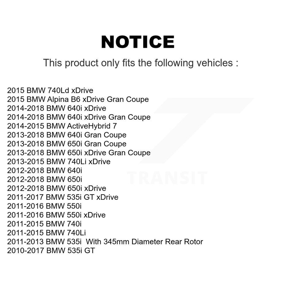 Rear Coated Disc Brake Rotor (1 Piece Only) GCR-G8204 For BMW 550i xDrive 650i Gran Coupe 535i GT B6