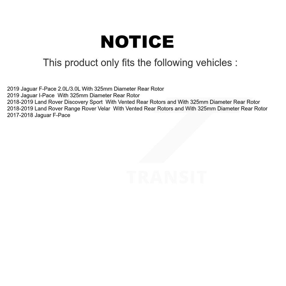 Rear Coated Disc Brake Rotor (1 Piece Only) GCR-G8297 For Jaguar F-Pace Land Rover Range Velar Sport