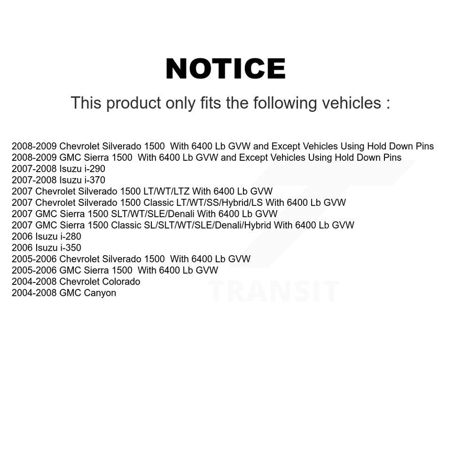 Rear Drum Brake Wheel Cylinder Pair For Chevrolet Silverado 1500 GMC Sierra Colorado Classic Canyon Isuzu i-290 i-280 i-370 i-350 K14-100031