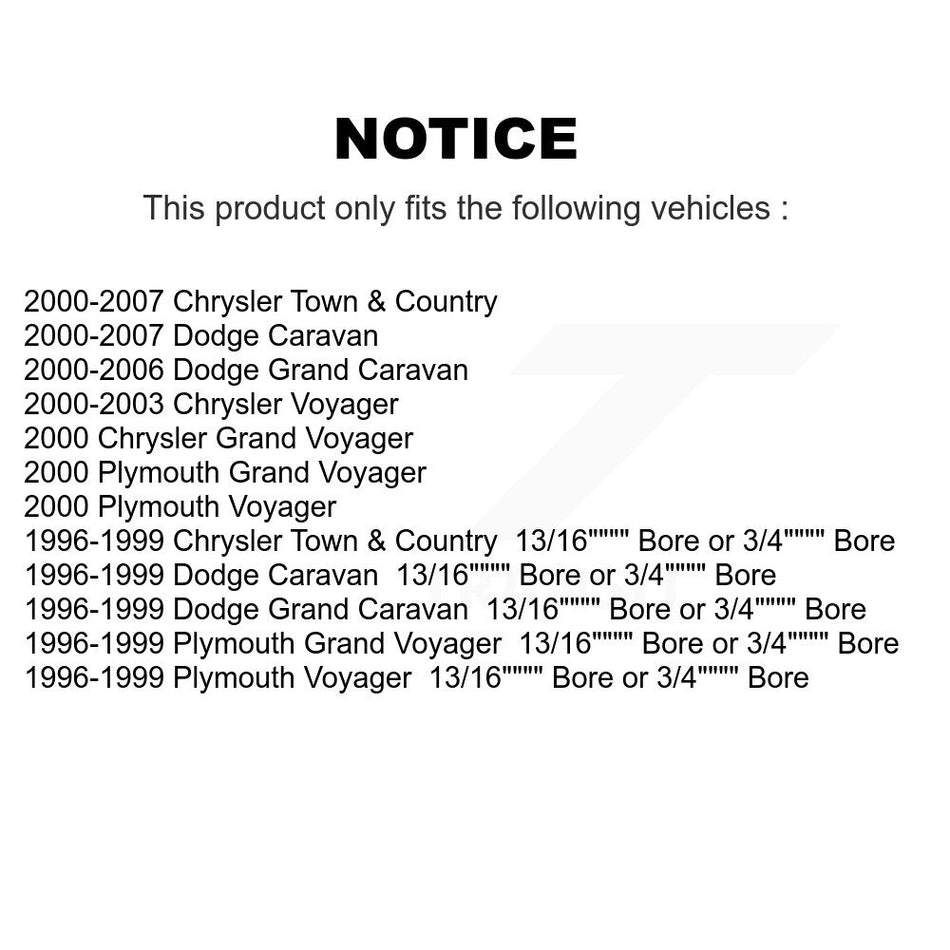 Rear Drum Brake Wheel Cylinder Pair For Dodge Chrysler Town & Country Grand Caravan Plymouth Voyager K14-100038