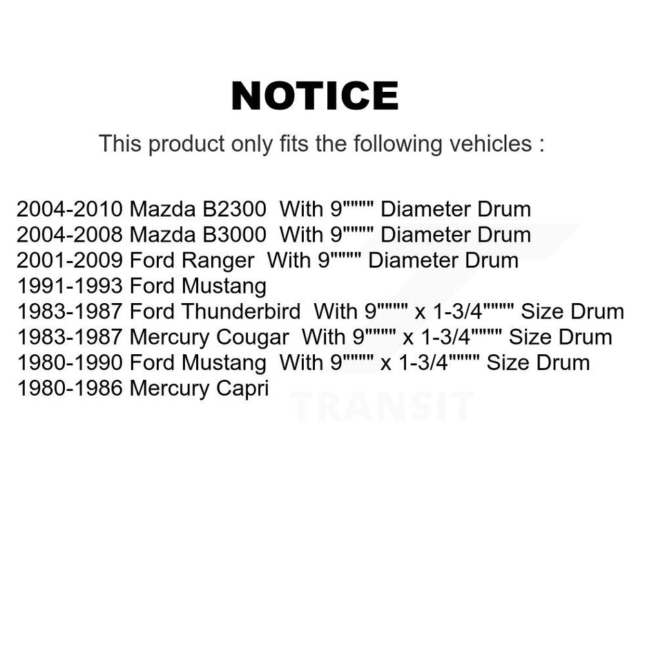 Rear Drum Brake Wheel Cylinder Pair For Ford Ranger Mustang Mazda Thunderbird Mercury B2300 Cougar B3000 Capri K14-100053